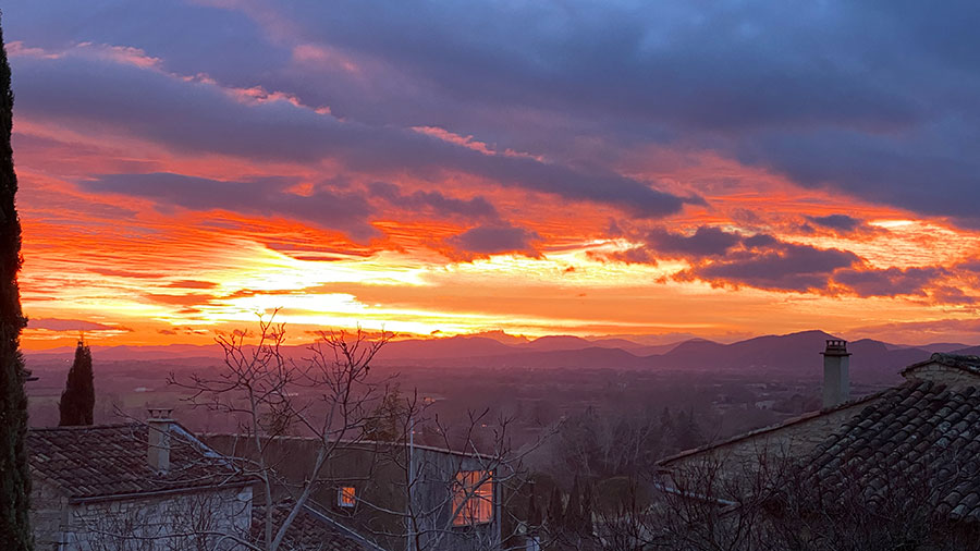 Couché de soleil sur Barjac